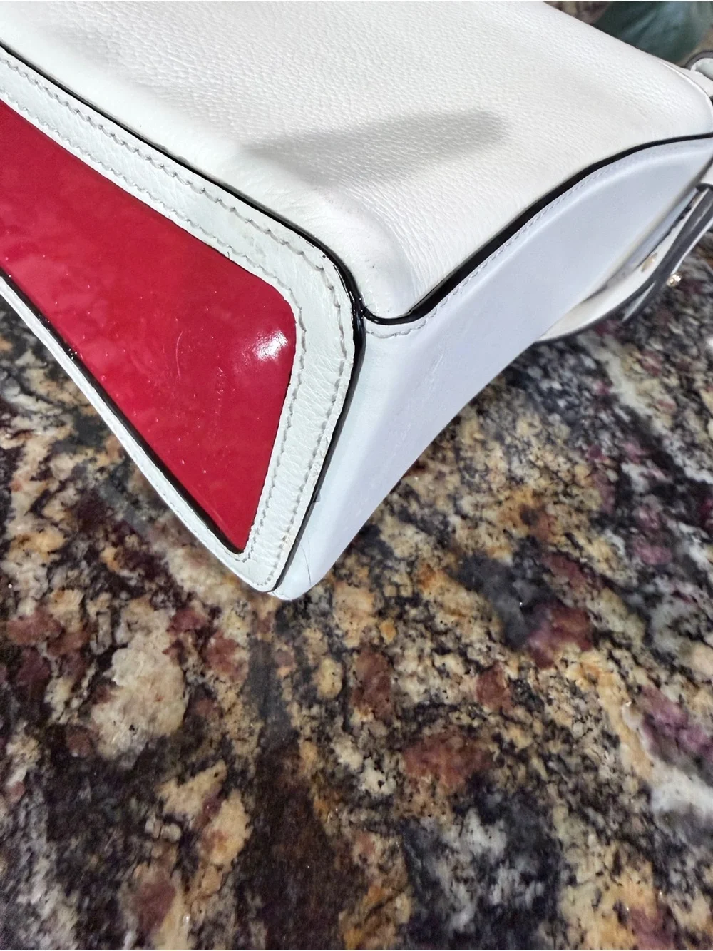 Christian Louboutin White Leather Roubylou Shoulder Bag with 2 straps - Picture 8 of 16